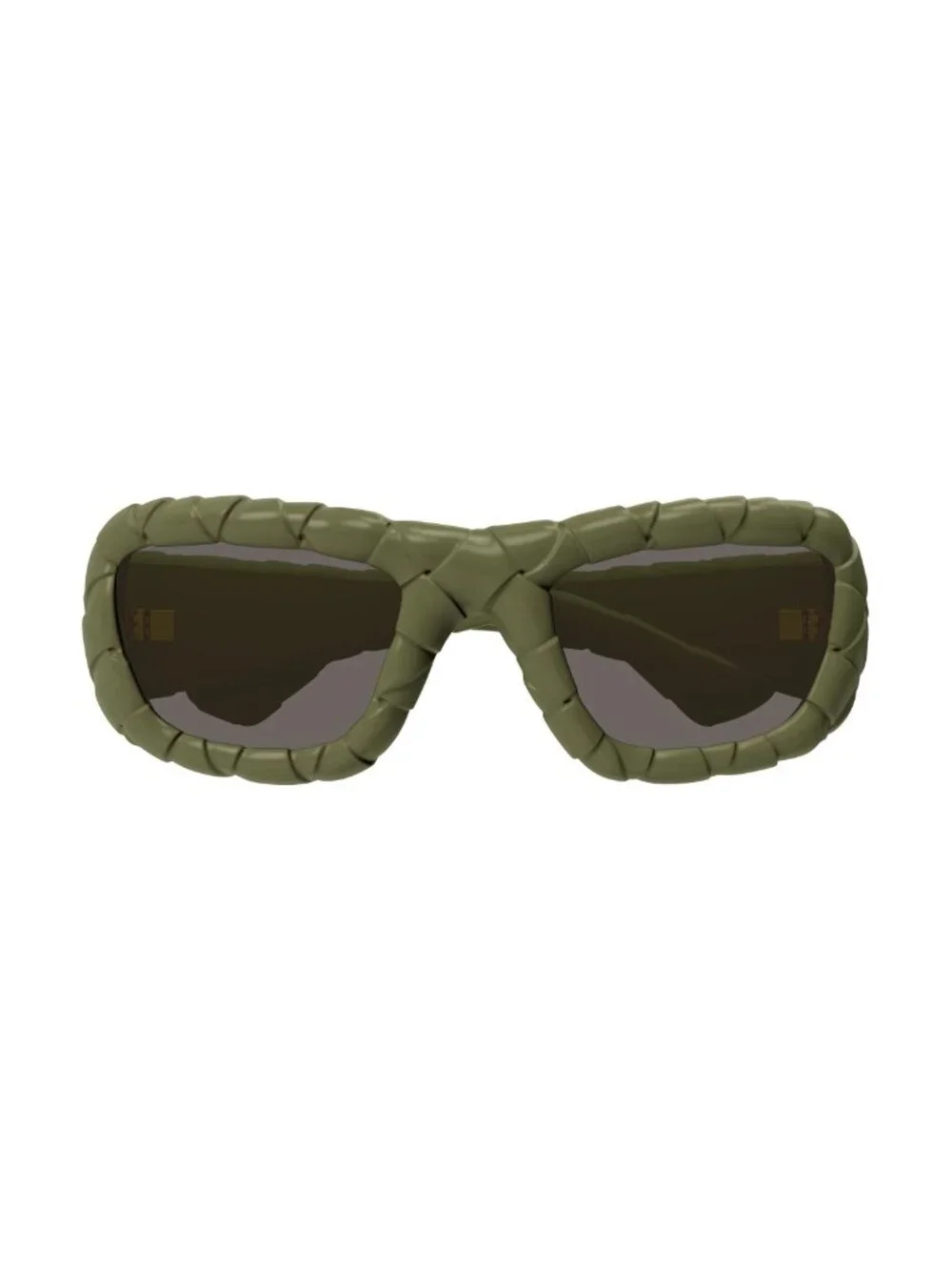 New Bottega Veneta Women's Sunglasses Green Square Brown Lens Injected Frame